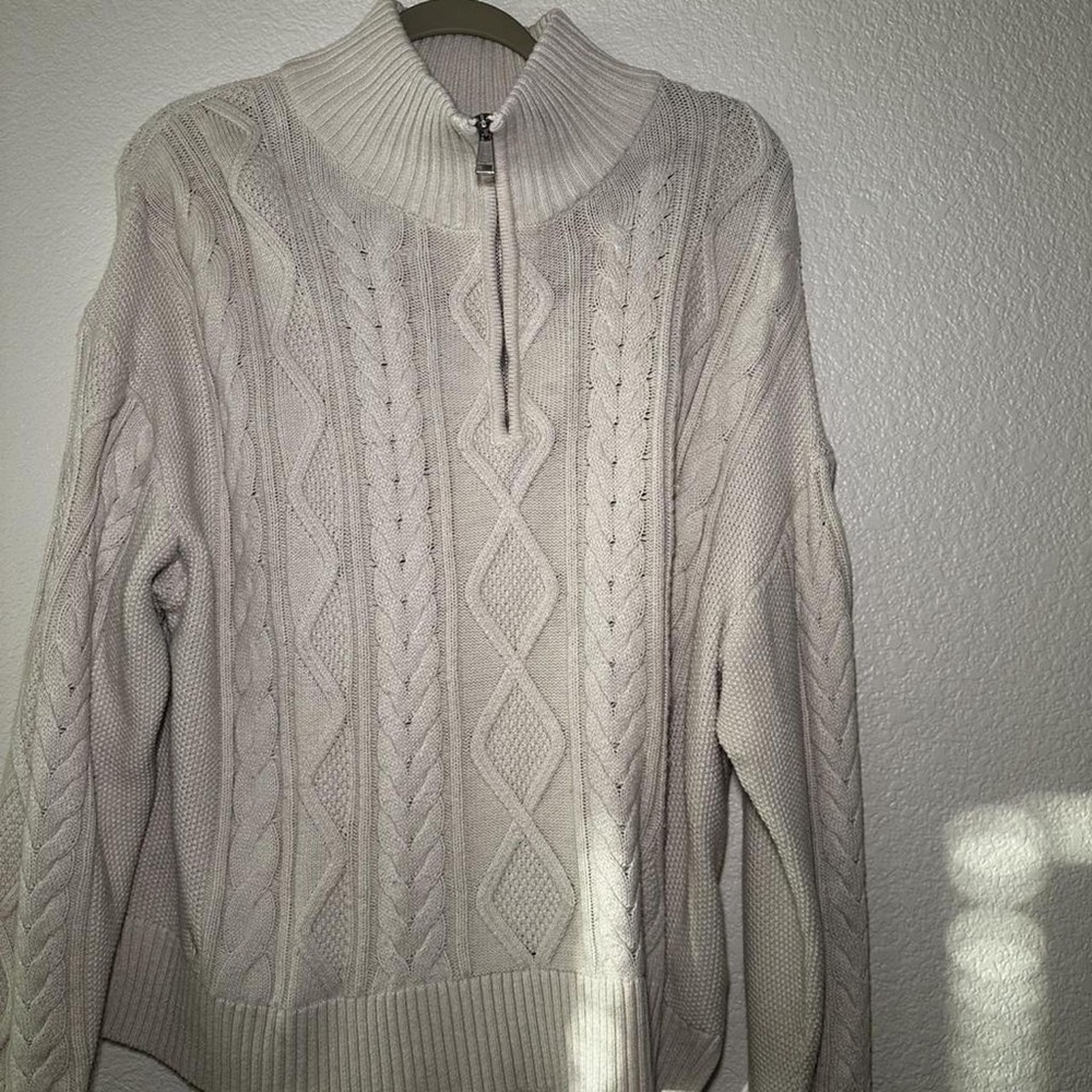 Ralph Lauren Ivory Cable Knit Turtleneck Sweater